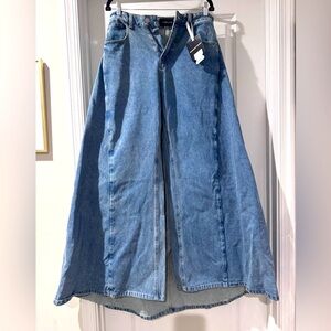 🆕Innovare Denim Kimber Denim Skirt Jeans / Skirt Attached to Jeans Size Large